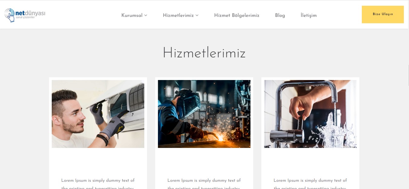 Bakım Onarım ve Tesisat İçin Hazır Web Sitesi